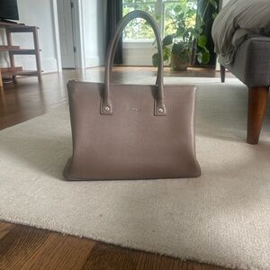 Furla Mushroom Brown Leather Tote